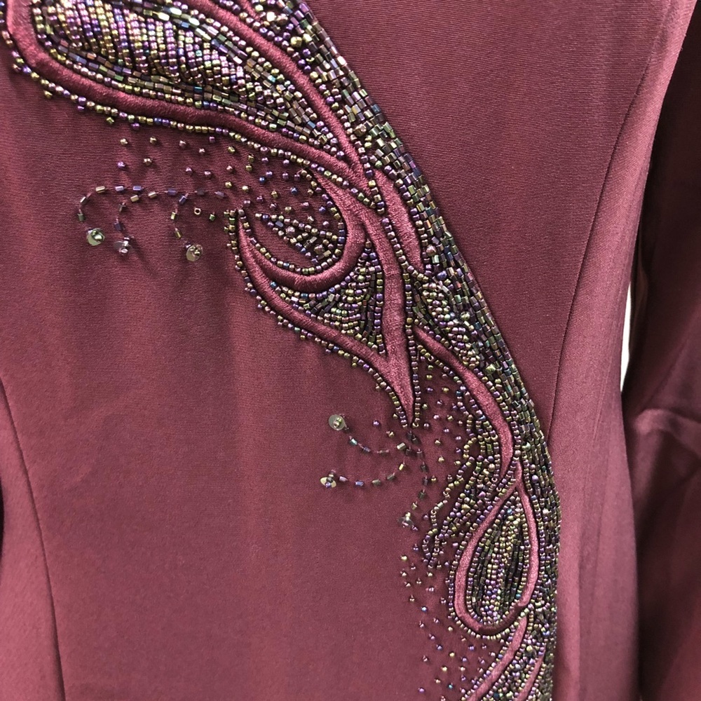 Vintage Bob Mackie Burgundy Evening Gown - Picture 4 of 8